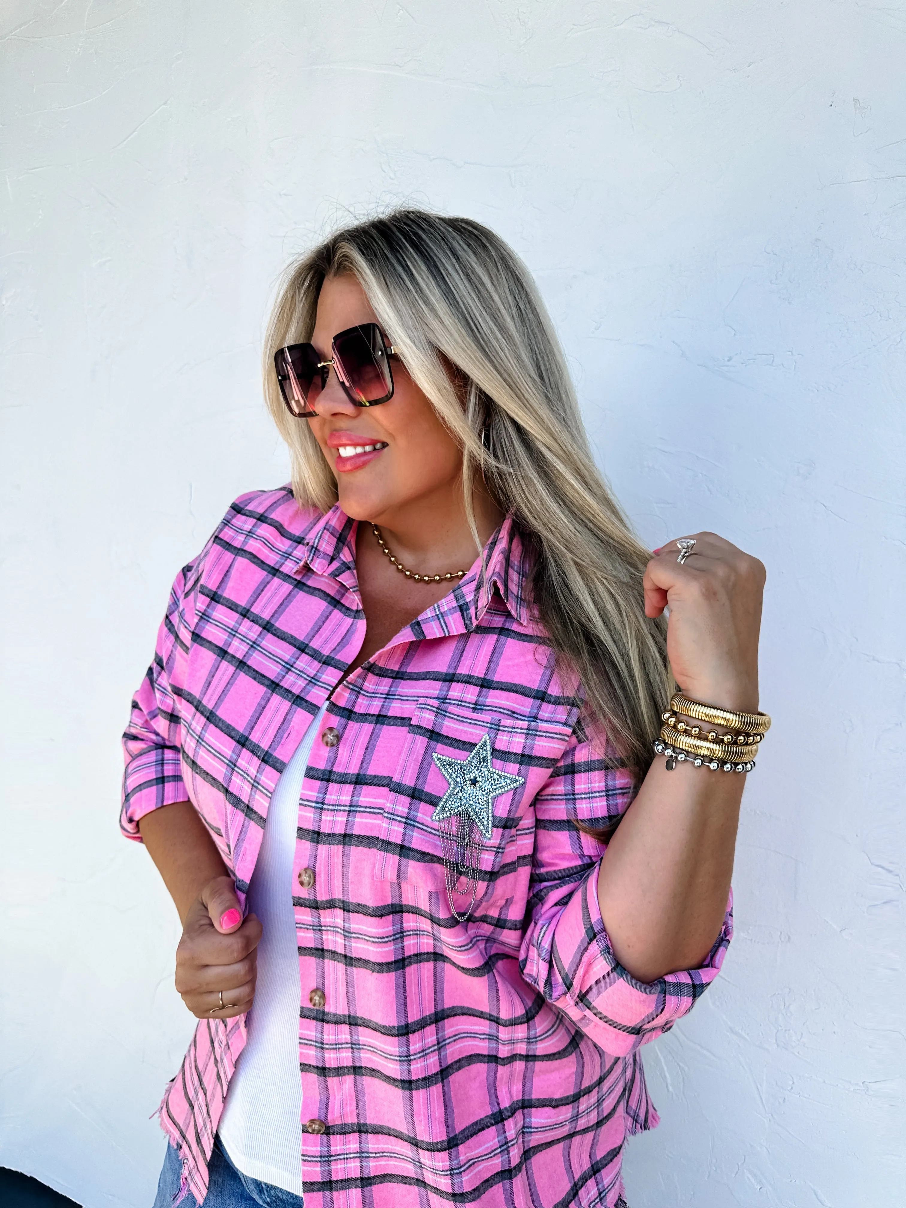YOU'RE A STAR PLAID TOP