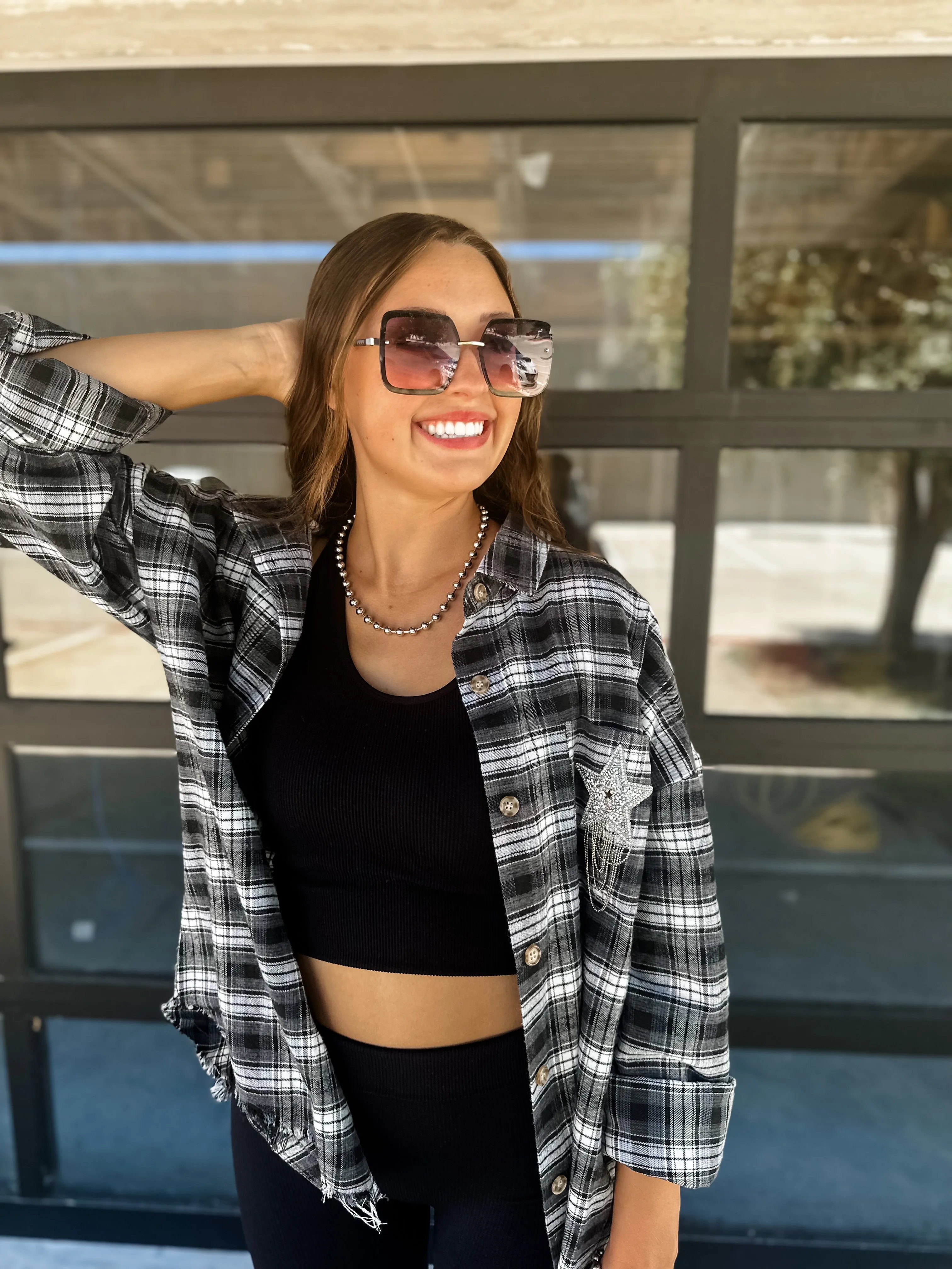 YOU'RE A STAR PLAID TOP